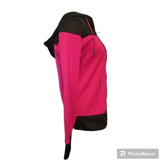 ADIDAS Climawarm Women's Size Medium Full-Zip Long-Sleeve Fleece Jacket Pink and - Picture 4 of 5